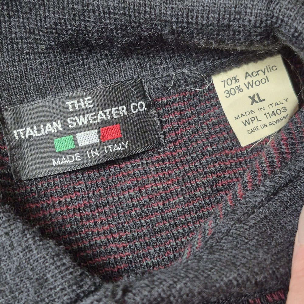 VTG The Italian Sweater Co Men's XL Knit‎ Polo Sweater Made in Italy Geometric - Picture 5 of 5